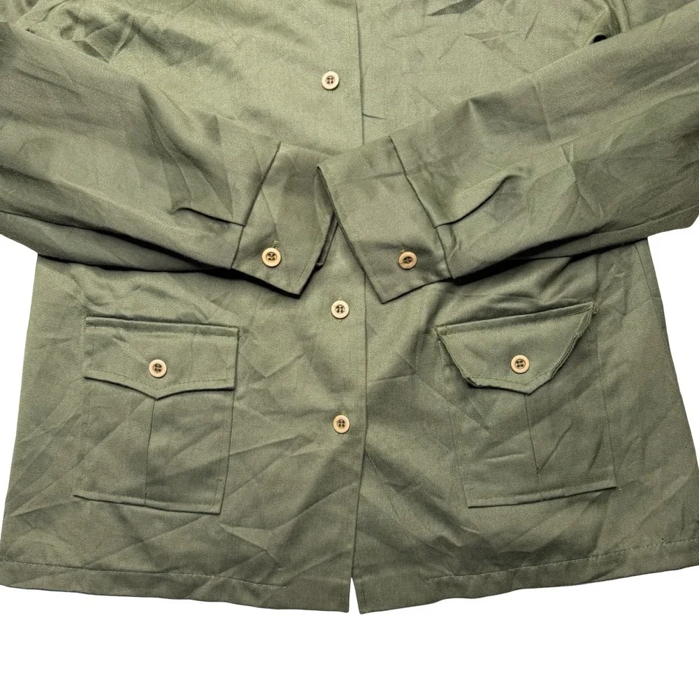 Vintage military issue green cotton‎ button shirt